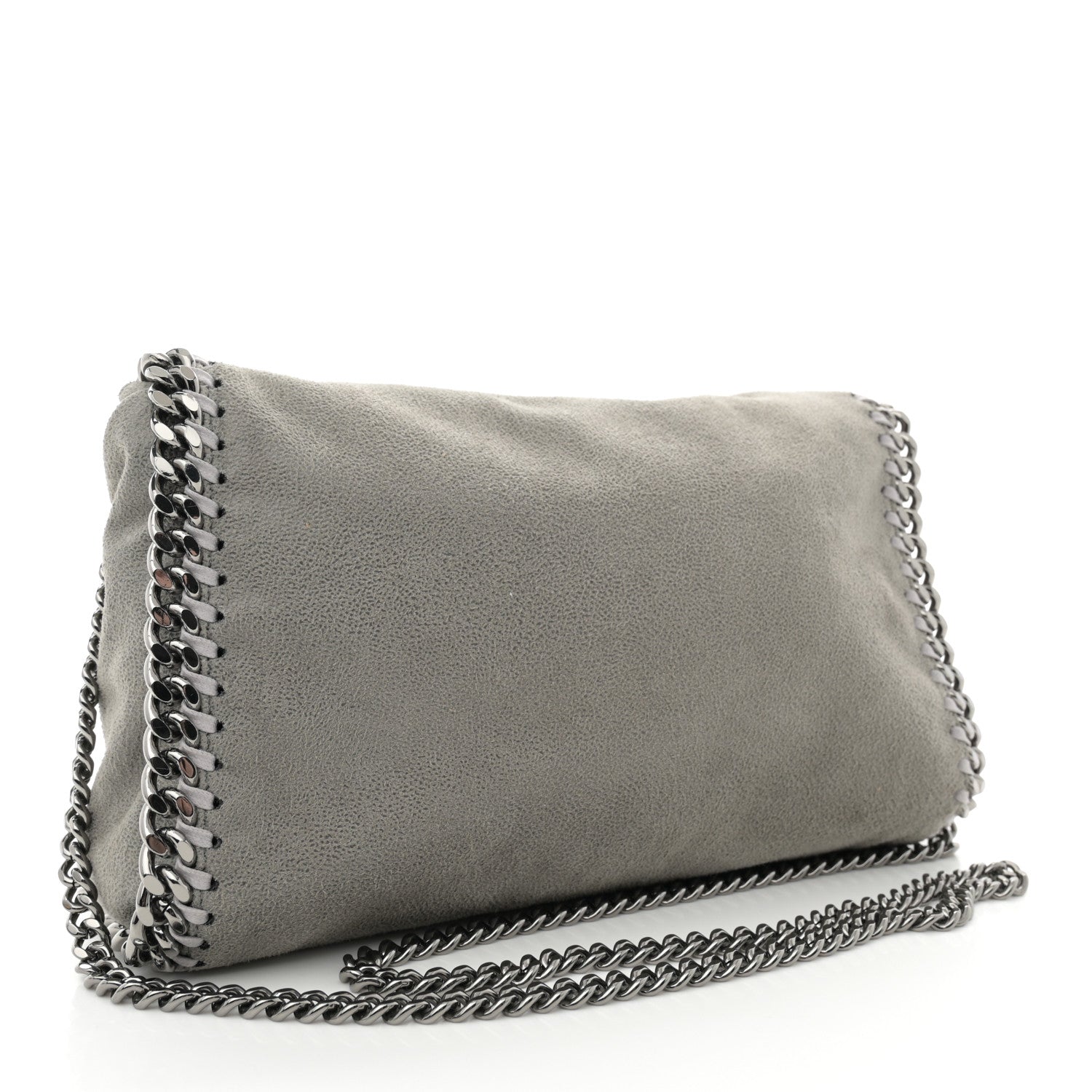Stella McCartney Shaggy Deer Mini Falabella Fold Over Tote Light Grey 3 of 10