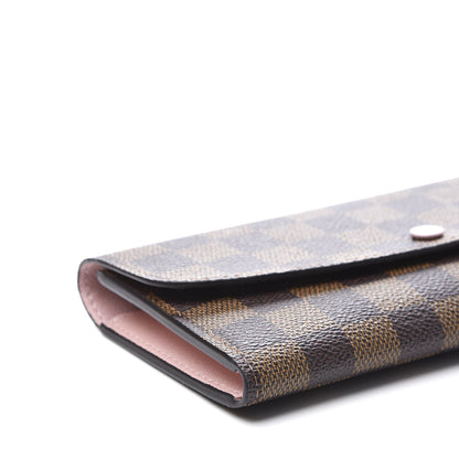Louis Vuitton Damier Ebene Emilie Wallet Rose Ballerine 6 of 7