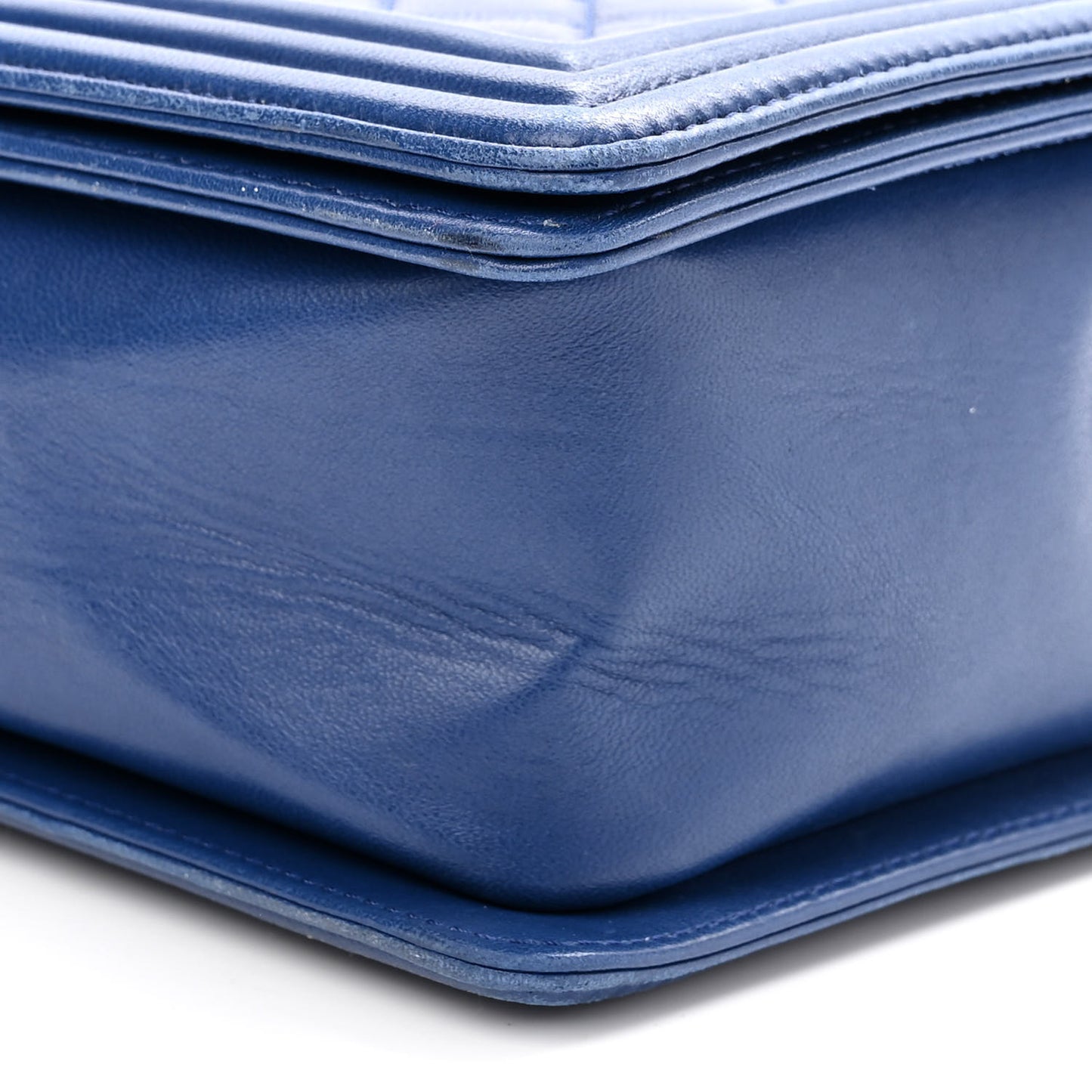 Lambskin Quilted New Medium Boy Flap Blue