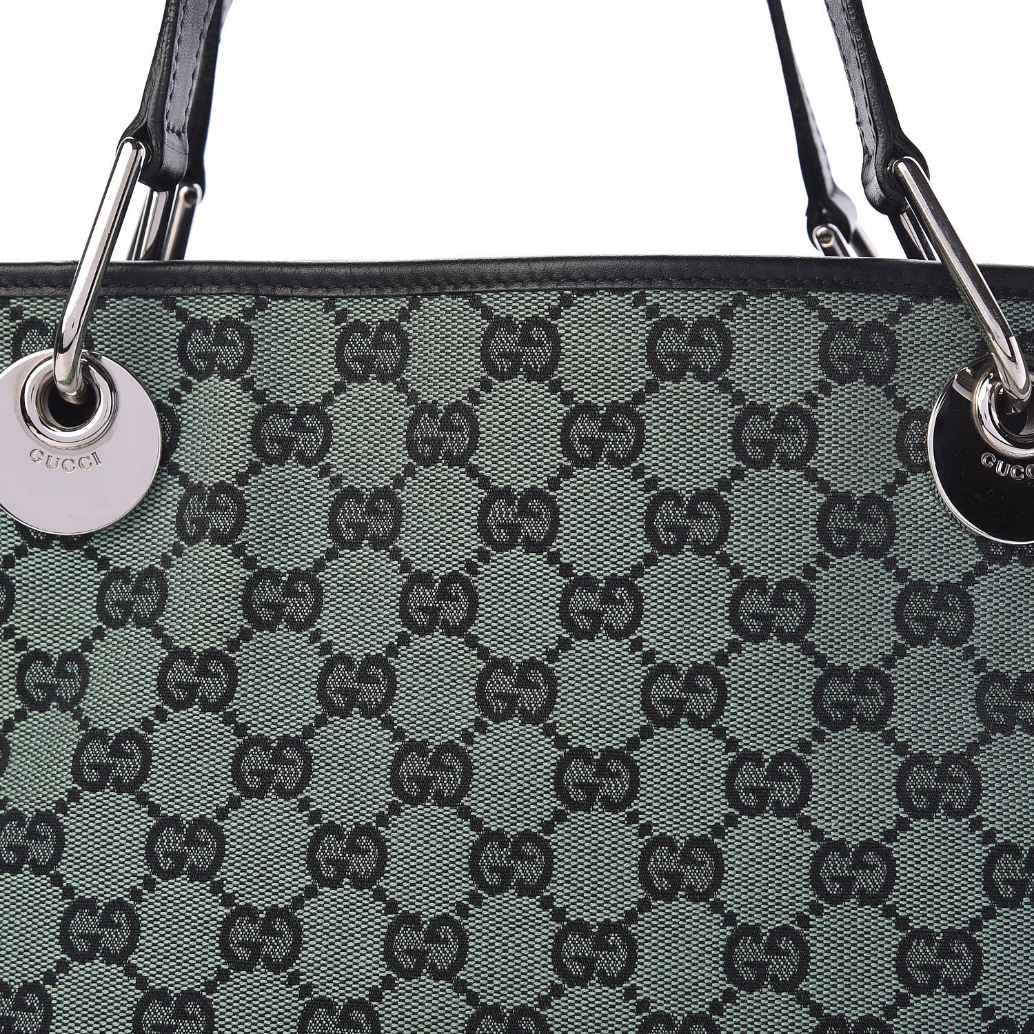 Gucci Monogram Large Eclipse Tote Green Black 9 of 16