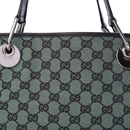 Gucci Monogram Large Eclipse Tote Green Black 9 of 16