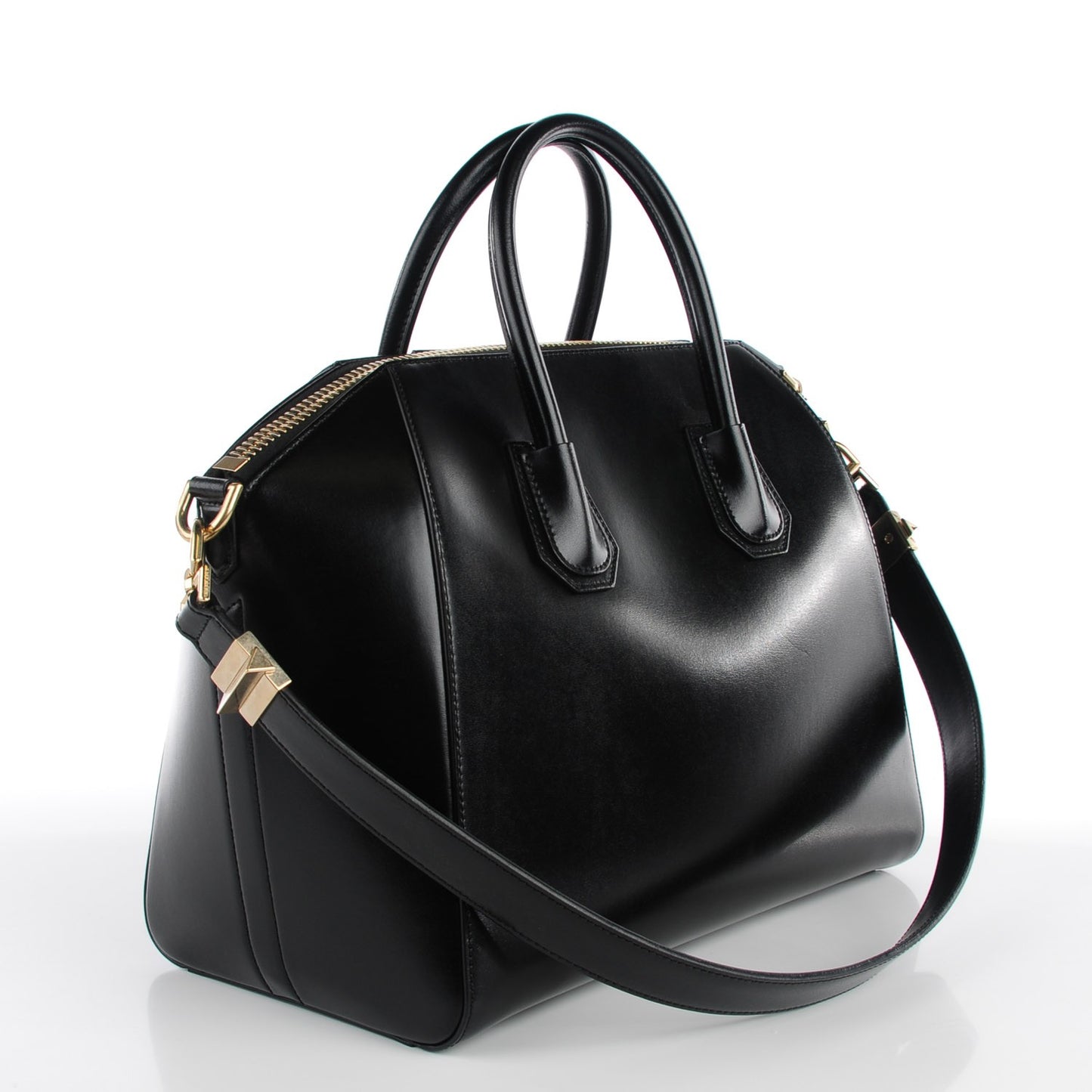 Shiny Lord Calfskin Medium Antigona Black