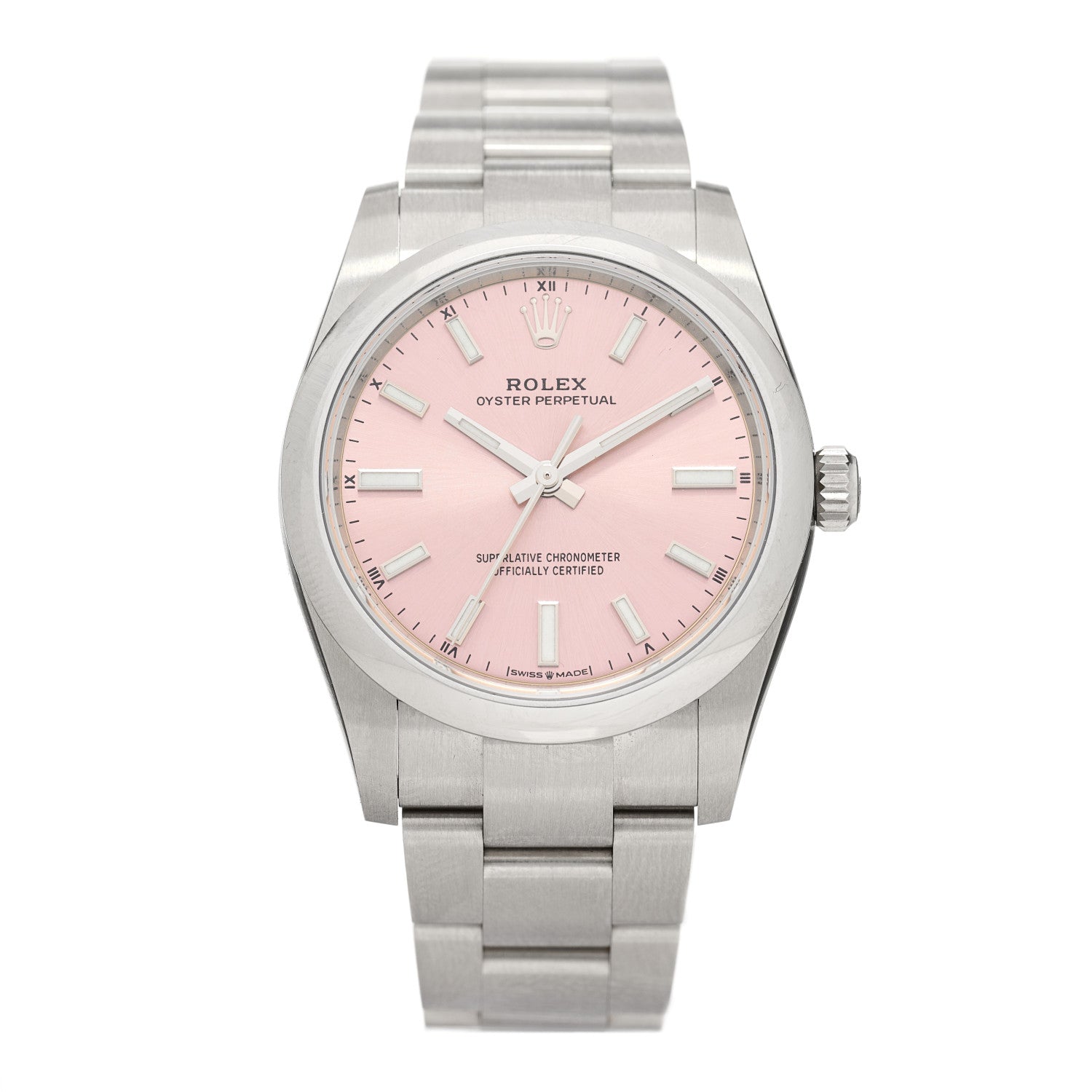Rolex Stainless Steel 34mm Oyster Perpetual Watch Pink 124200 1 of 5