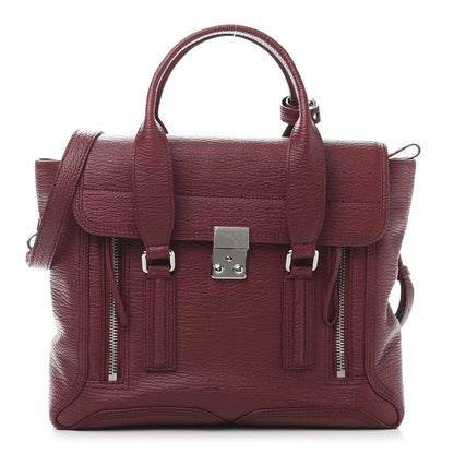 3.1 Phillip Lim 3.1 Textured Calfskin Medium Pashli Satchel Oxblood 1 of 10