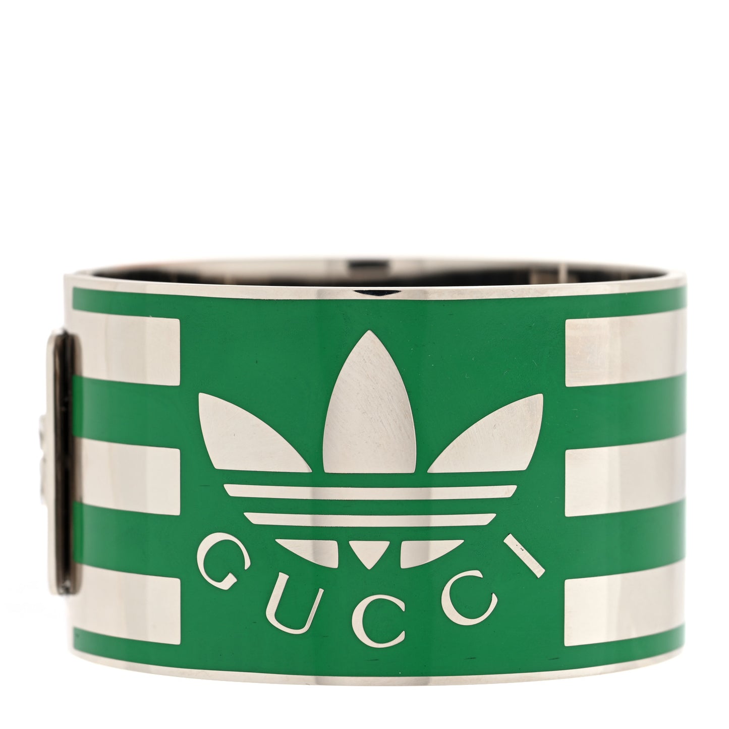 X ADIDAS Metal Enamel Cuff Bracelet S Silver Green
