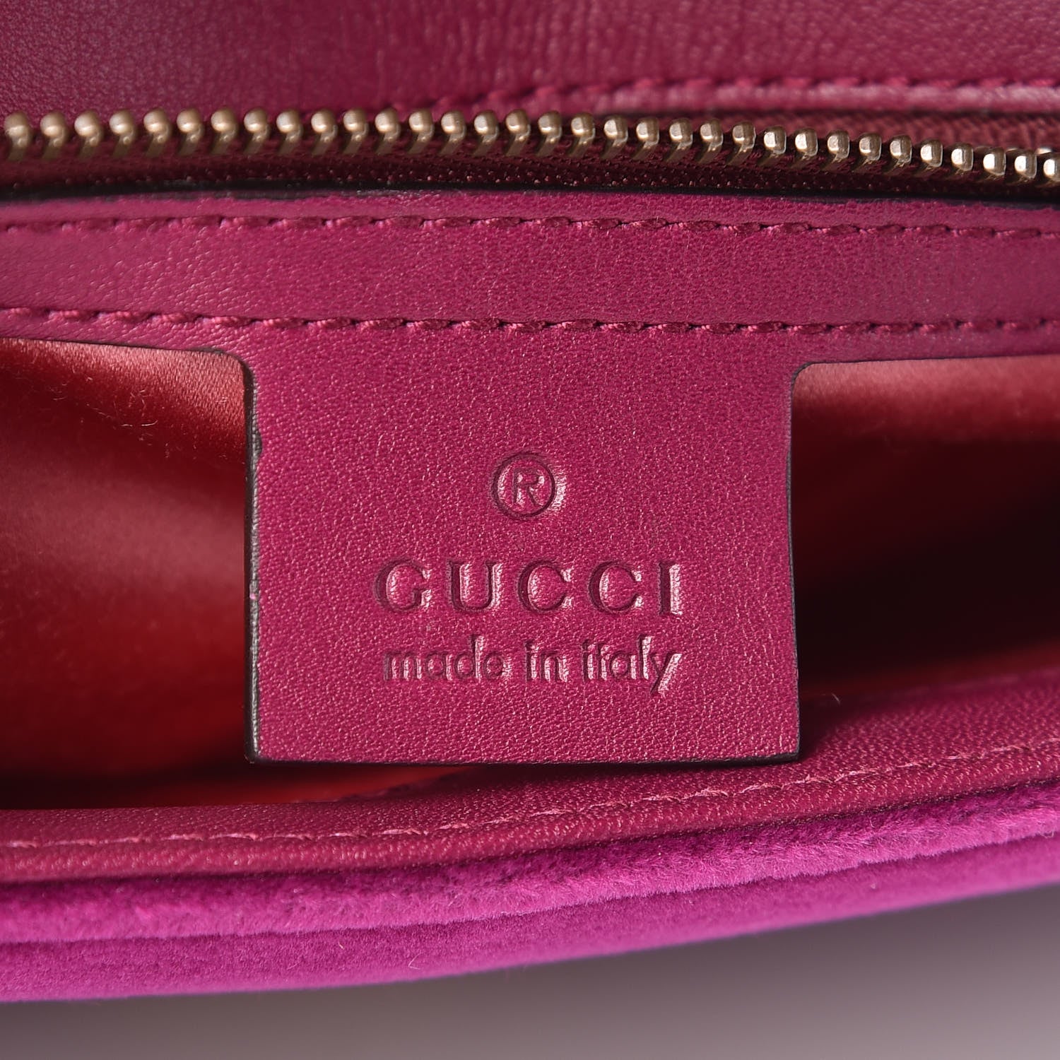 Gucci Velvet Matelasse Small GG Marmont Shoulder Bag Fuchsia Violet Cyclamen 6 of 9