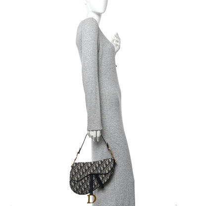 Christian Dior Oblique Saddle Bag Blue 2 of 10