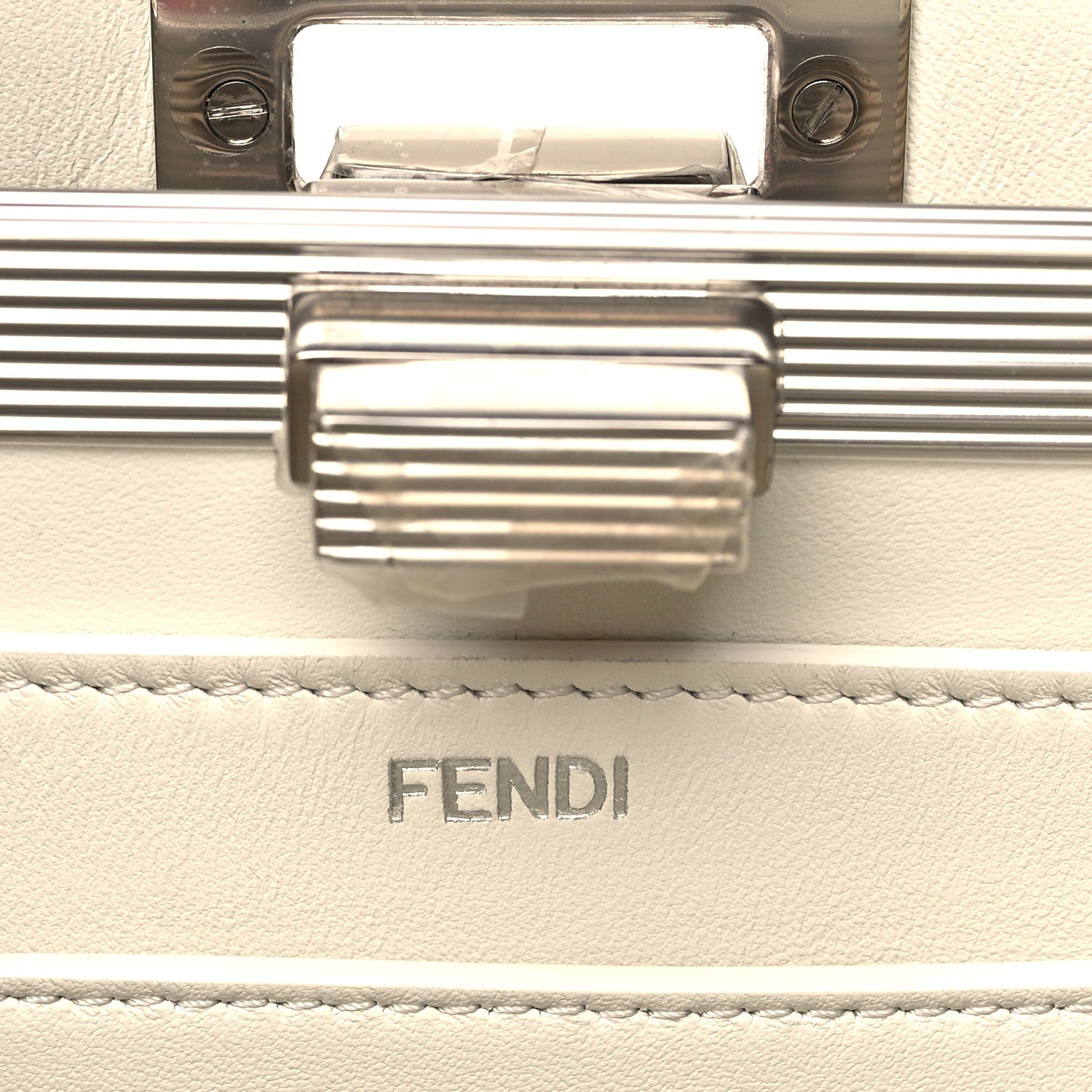 Fendi Shiny Crocodile Small Peekaboo I SEE U Satchel White 6 of 10