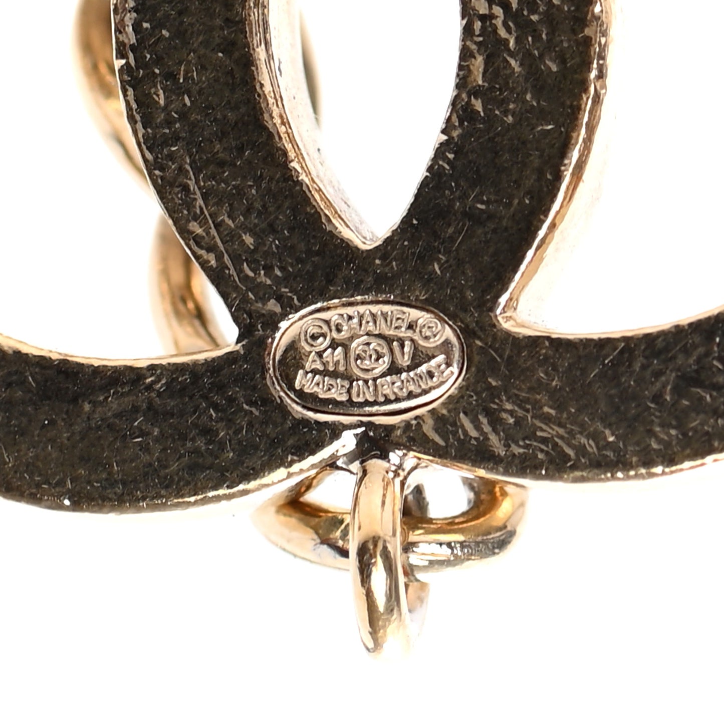 Enamel CC Chain Logo Belt Gold Black