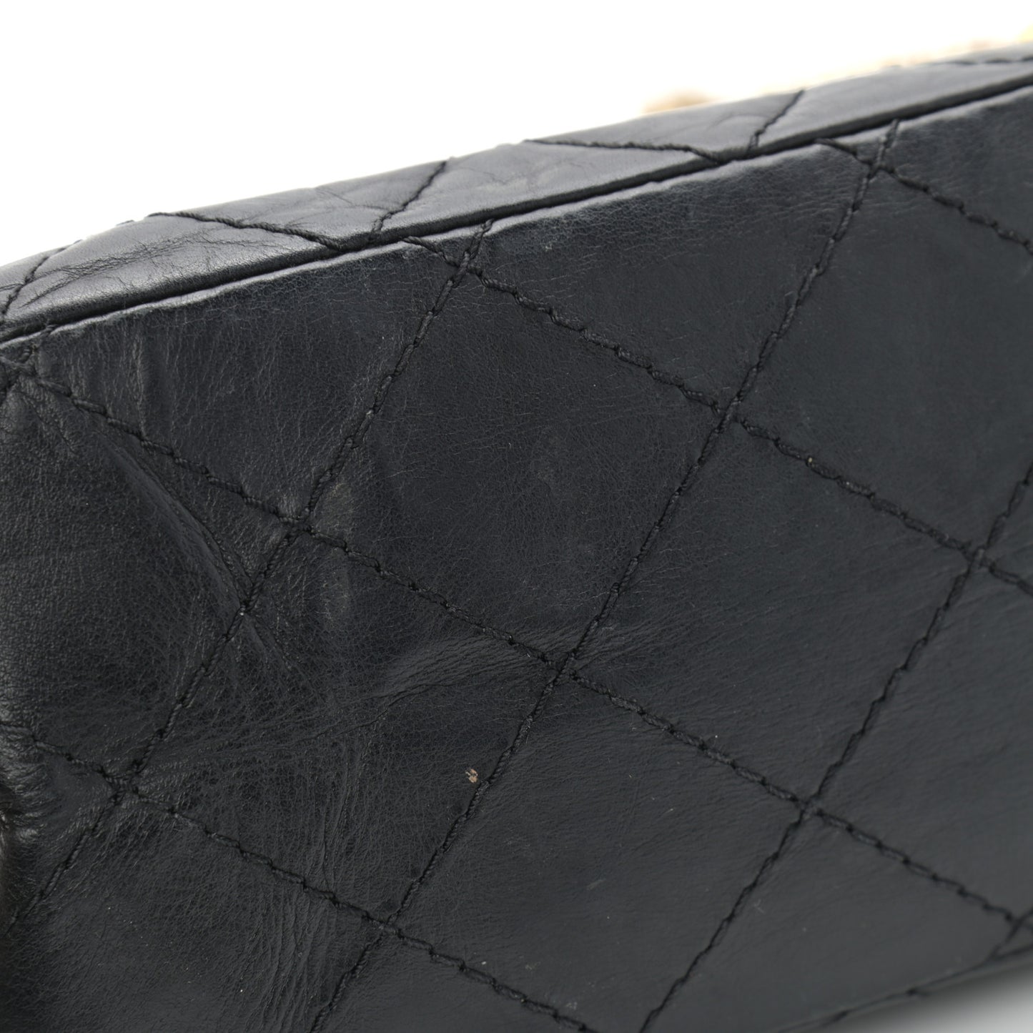 Aged Calfskin Quilted 2.55 Reissue 227 Flap Black