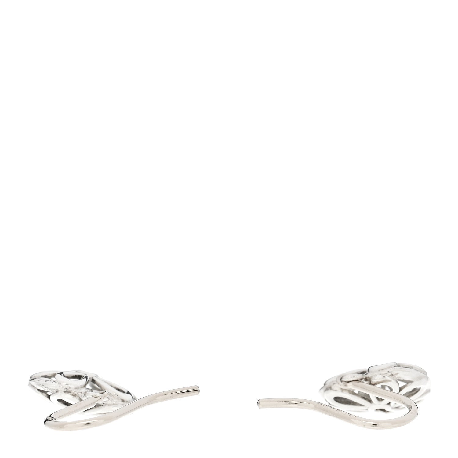 Tiffany Sterling Silver Enchant Heart Drop Earrings 3 of 5