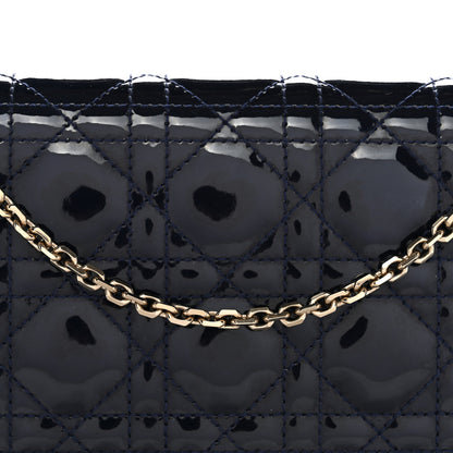 Christian Dior Patent Cannage Lady Dior Clutch Blue 8 of 10