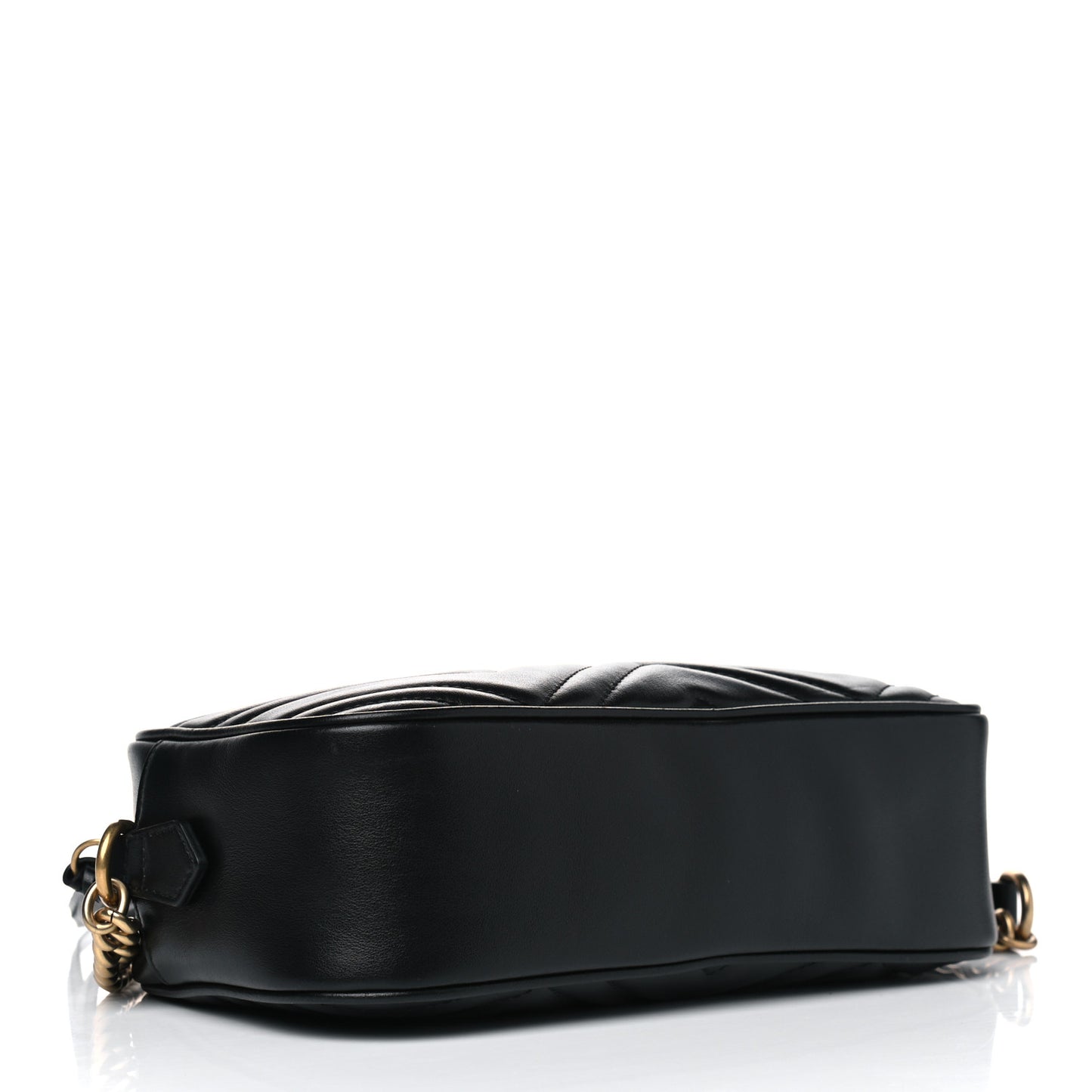 Calfskin Matelasse Small GG Marmont Chain Shoulder Bag Black