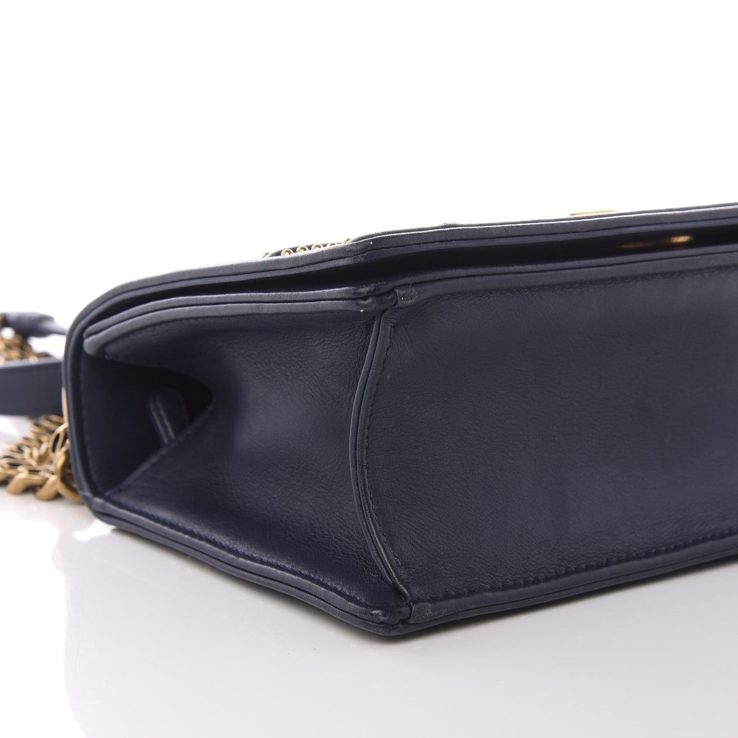 Lambskin Studded Medium Diorama Flap Bag Navy Blue