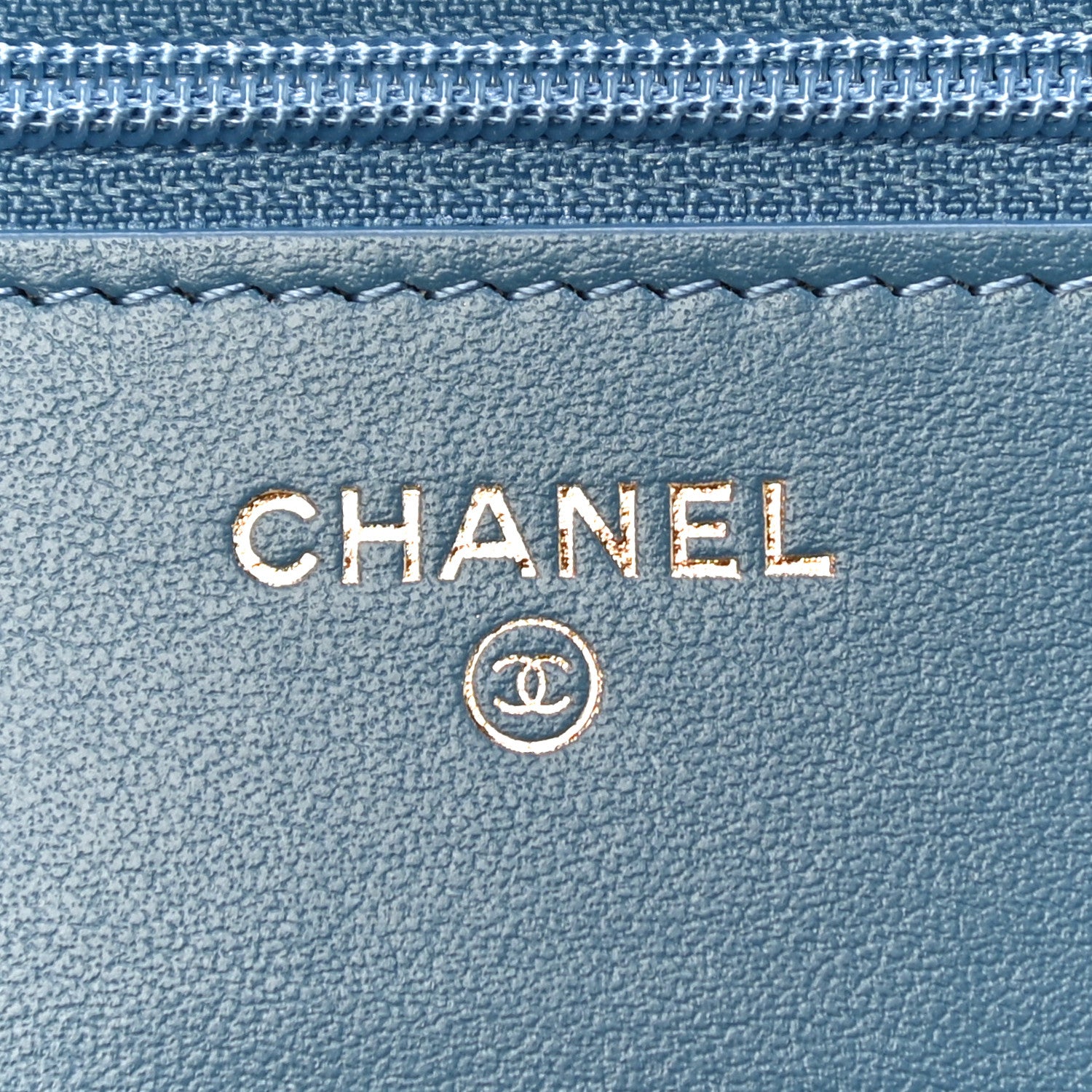 Chanel Denim Quilted CC Pearl Crush Wallet On Chain WOC Blue 6 of 12