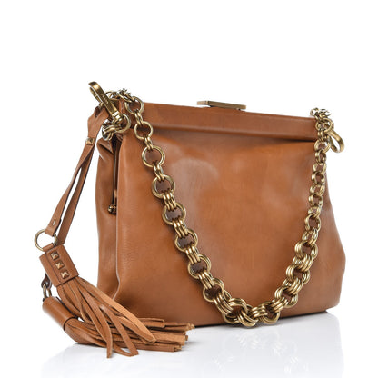 Prada Soft Calf Tassel Chain Bag Naturale 3 of 9