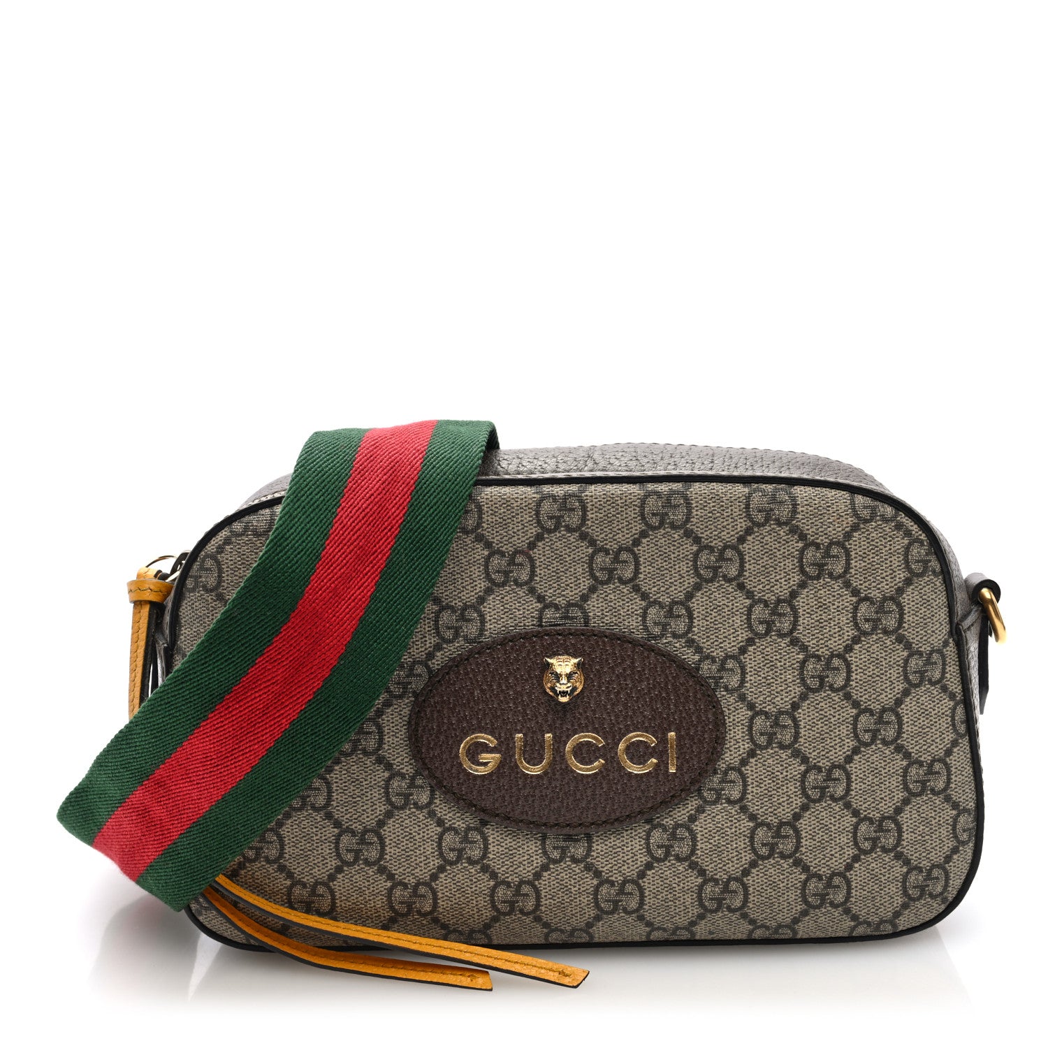 Gucci GG Supreme Monogram Web Neo Vintage Shoulder Bag Beige New Acero Crop 1 of 10
