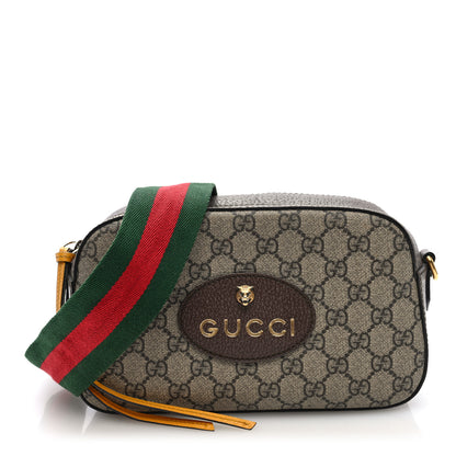 Gucci GG Supreme Monogram Web Neo Vintage Shoulder Bag Beige New Acero Crop 1 of 10