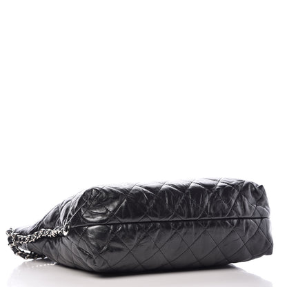 Chanel Metallic Crackled Calfskin Quilted Medium Big Bang Hobo Black 4 of 11