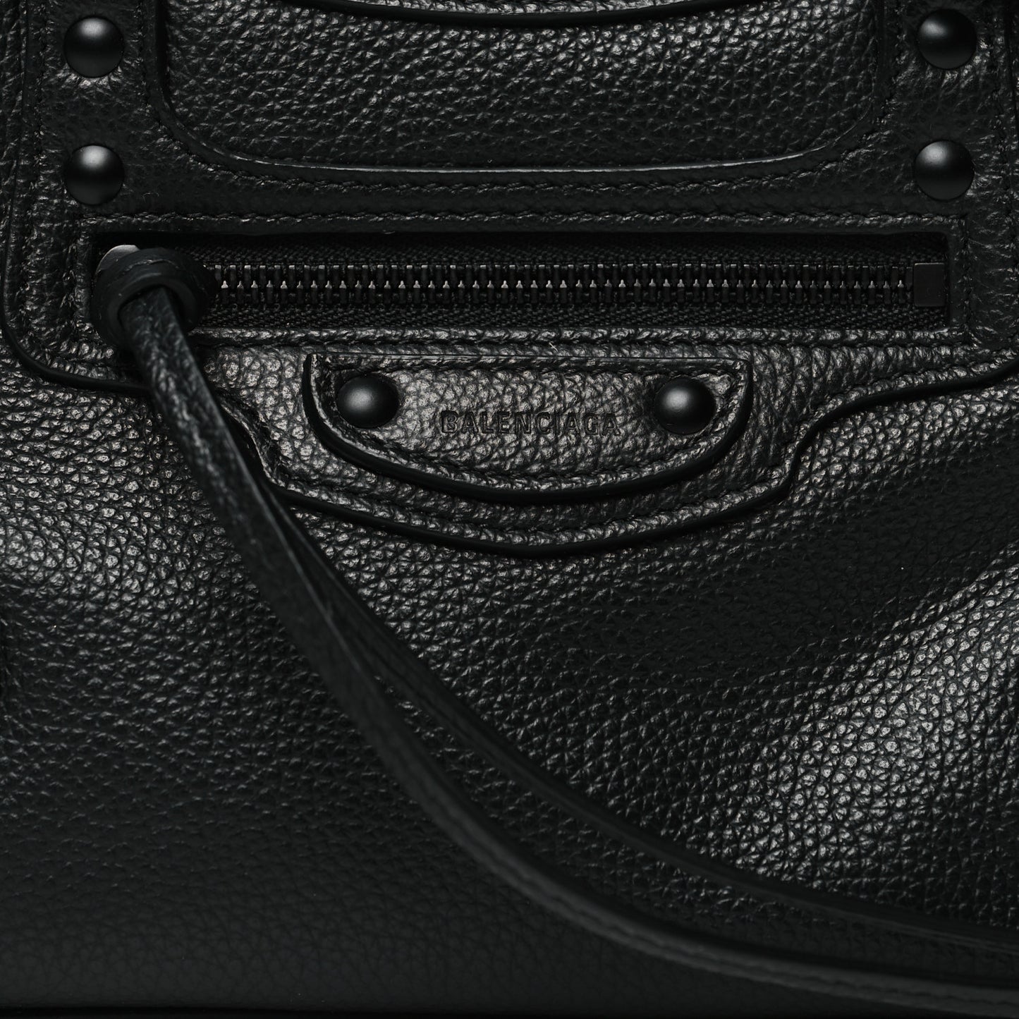 Grained Calfskin Neo Classic Black Hardware Mini City Black