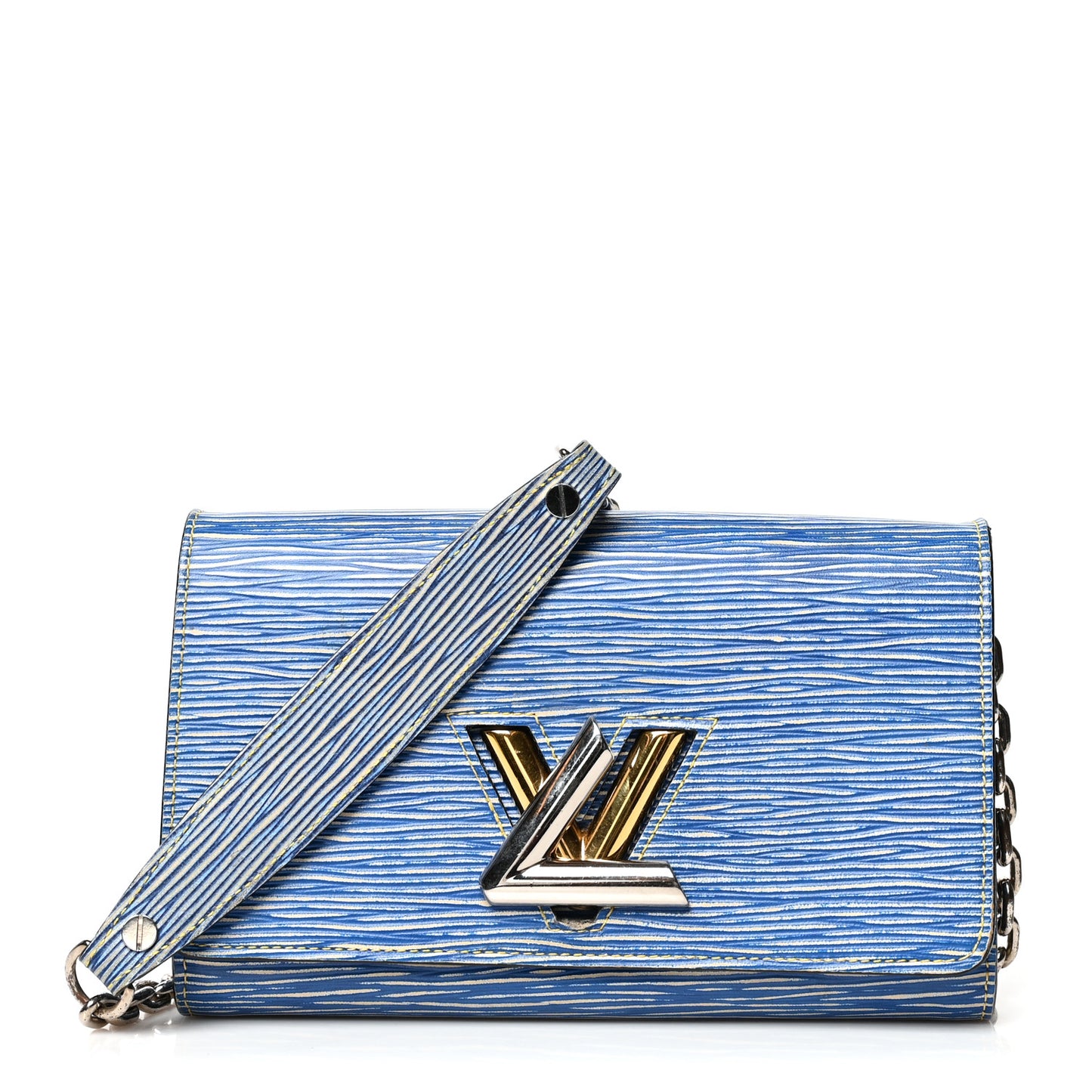 Epi Twist Chain Wallet Denim Light