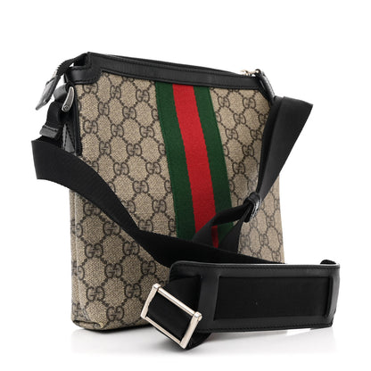 Gucci GG Supreme Monogram Web Messenger Bag Black 3 of 12