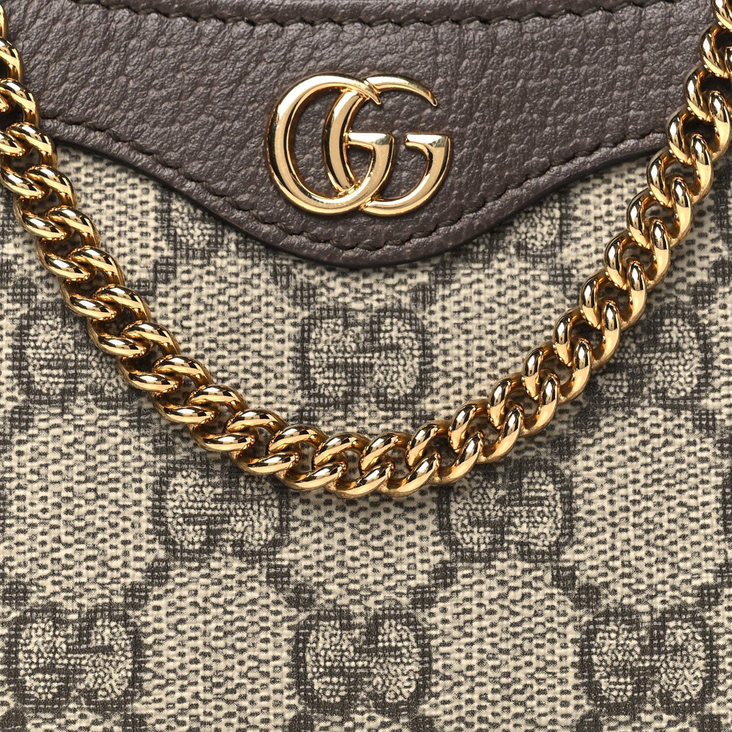 Gucci GG Supreme Monogram Textured Dollar Calfskin Mini Ophidia Chain Bag Beige Ebony 8 of 10