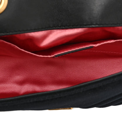 Gucci Velvet Matelasse Mini GG Marmont Shoulder Bag Black 5 of 11