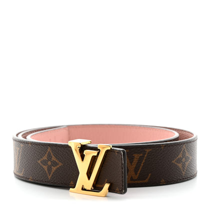 Louis Vuitton Calfskin Monogram 30mm LV Initiales Reversible Belt 80 32 Rose Poudre 1 of 7