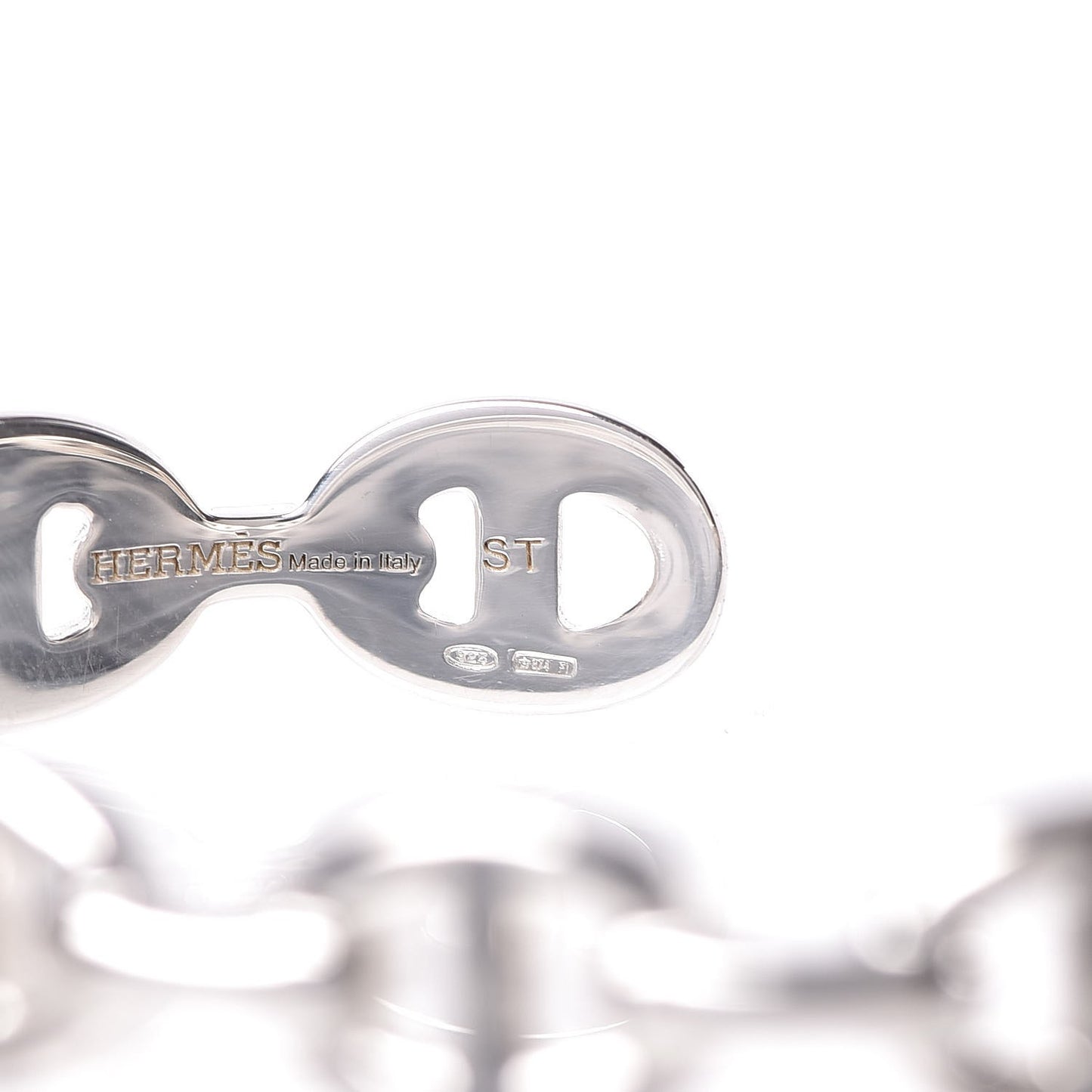 Sterling Silver MM Chaine d'Ancre Enchainee Cuff Bracelet ST