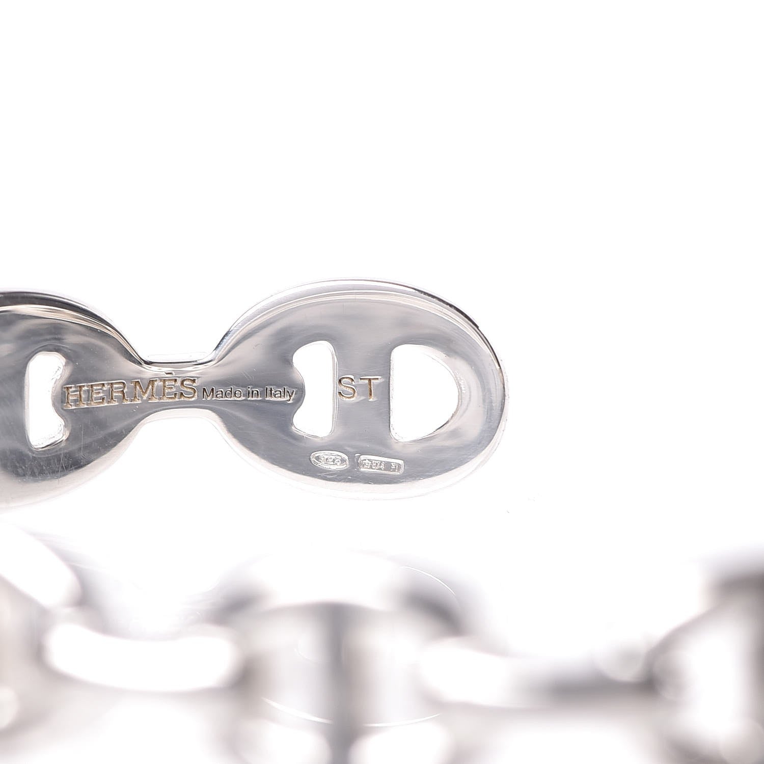 Hermes Sterling Silver MM Chaine d'Ancre Enchainee Cuff Bracelet ST 5 of 6