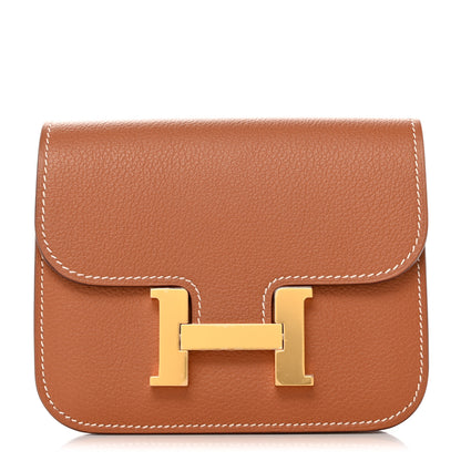 Hermes Evercolor Constance Slim Wallet Gold 1 of 11