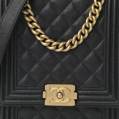 Chanel Caviar Quilted North South Boy Flap Black 8 of 11