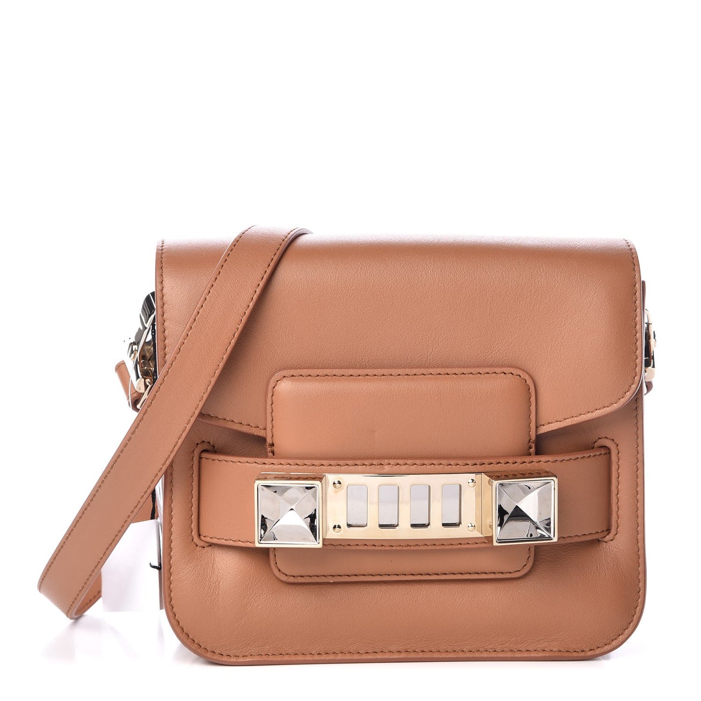 Calfskin PS11 Tiny Shoulder Bag Biscotti