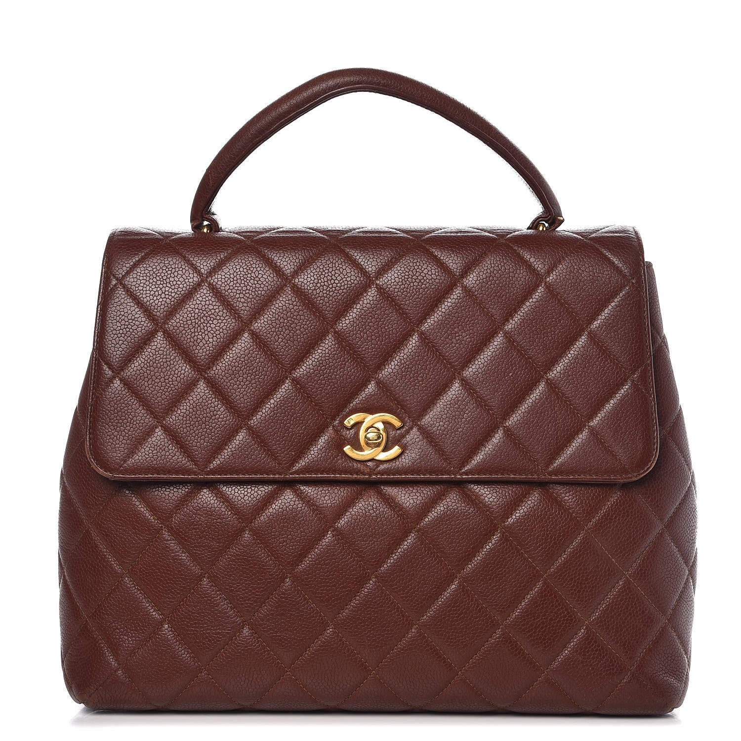 Chanel Caviar Quilted Jumbo Kelly Flap Brown 1 of 17