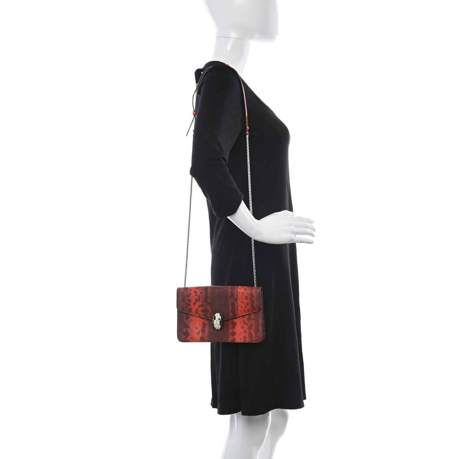 Bulgari Karung Serpenti Forever Small Shoulder Bag Red 2 of 12