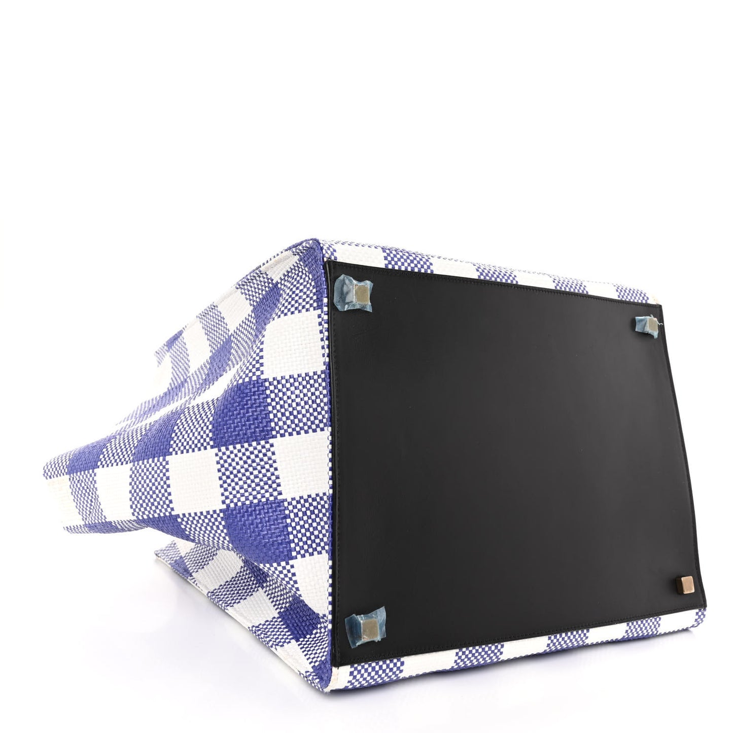 Gingham Woven Medium Phantom Luggage Cobalt