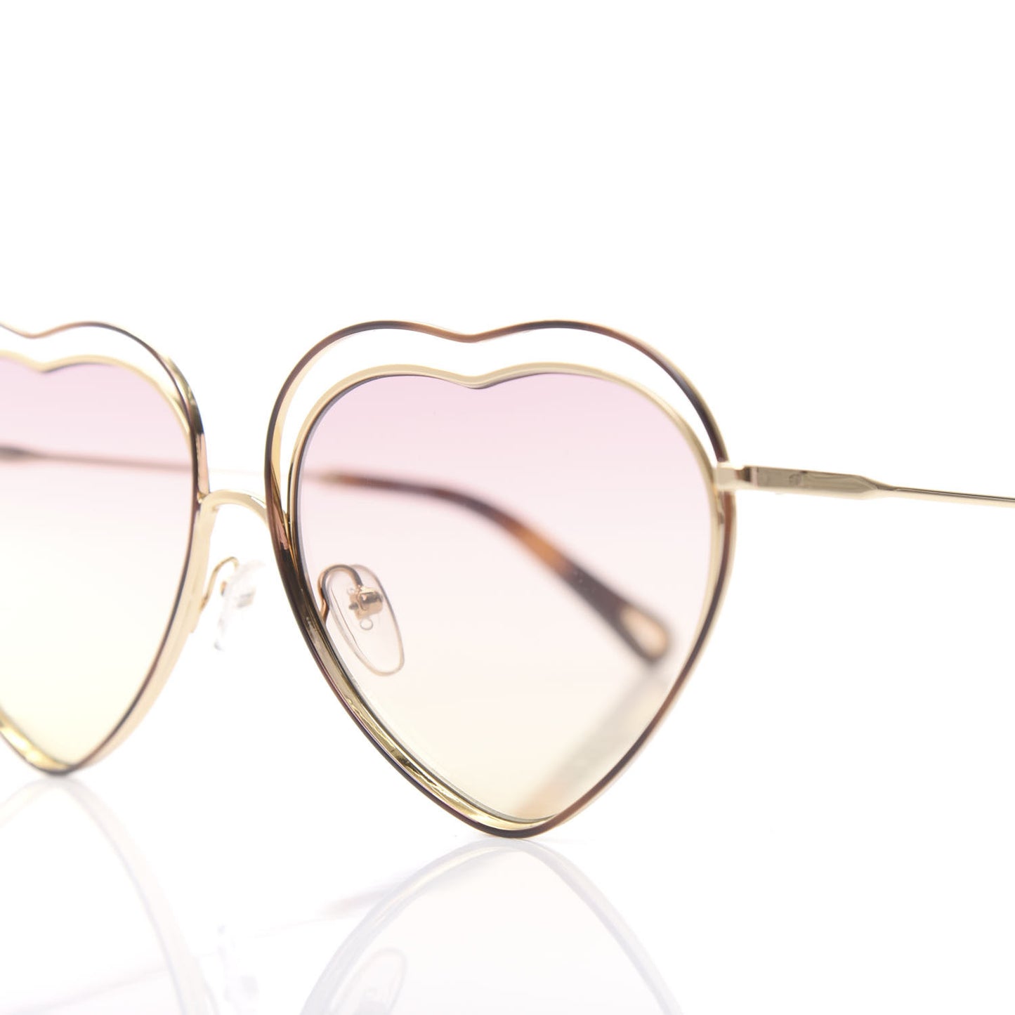 Metal Poppy Love Heart Sunglasses CE131S Havana Rose