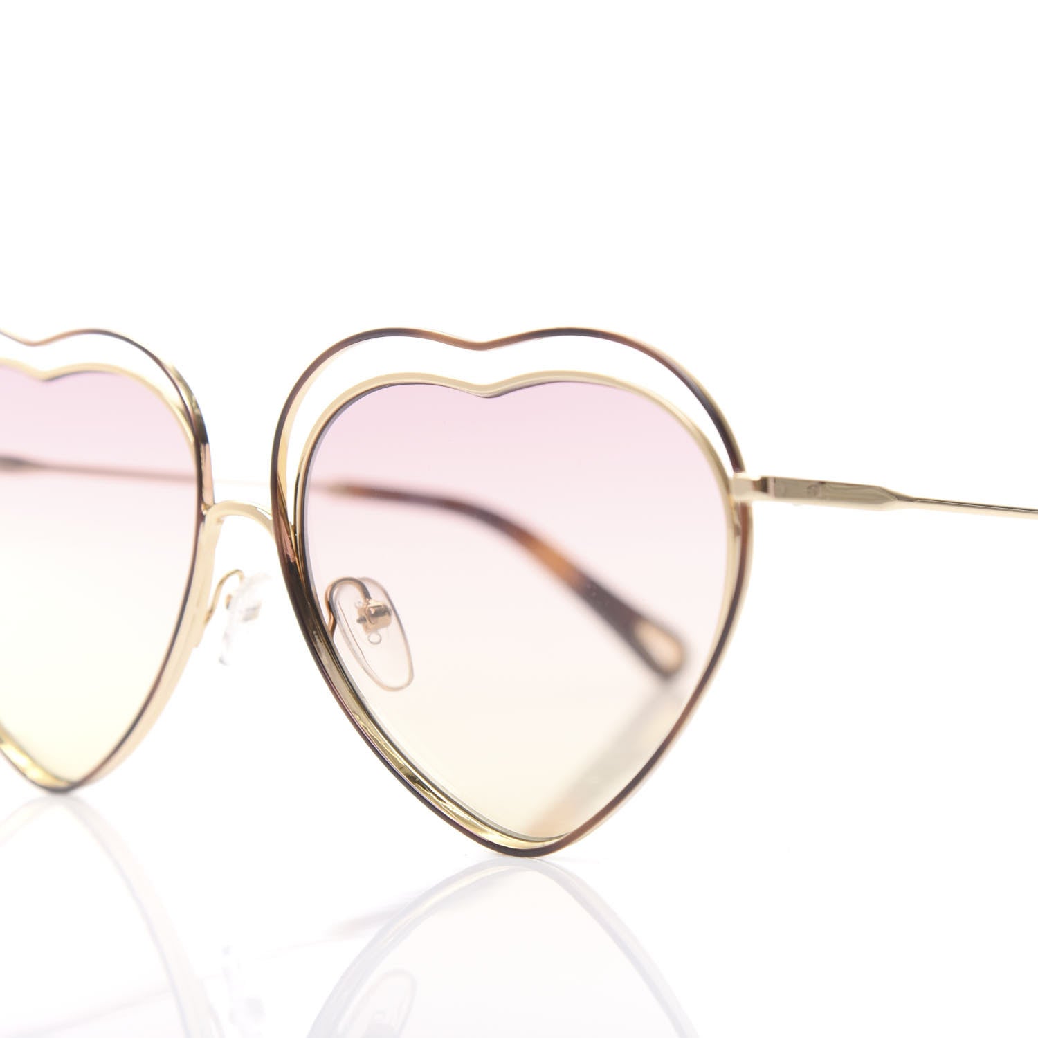 Chloe Metal Poppy Love Heart Sunglasses CE131S Havana Rose 7 of 8