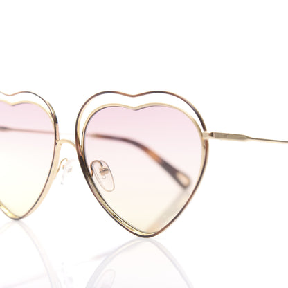 Chloe Metal Poppy Love Heart Sunglasses CE131S Havana Rose 7 of 8