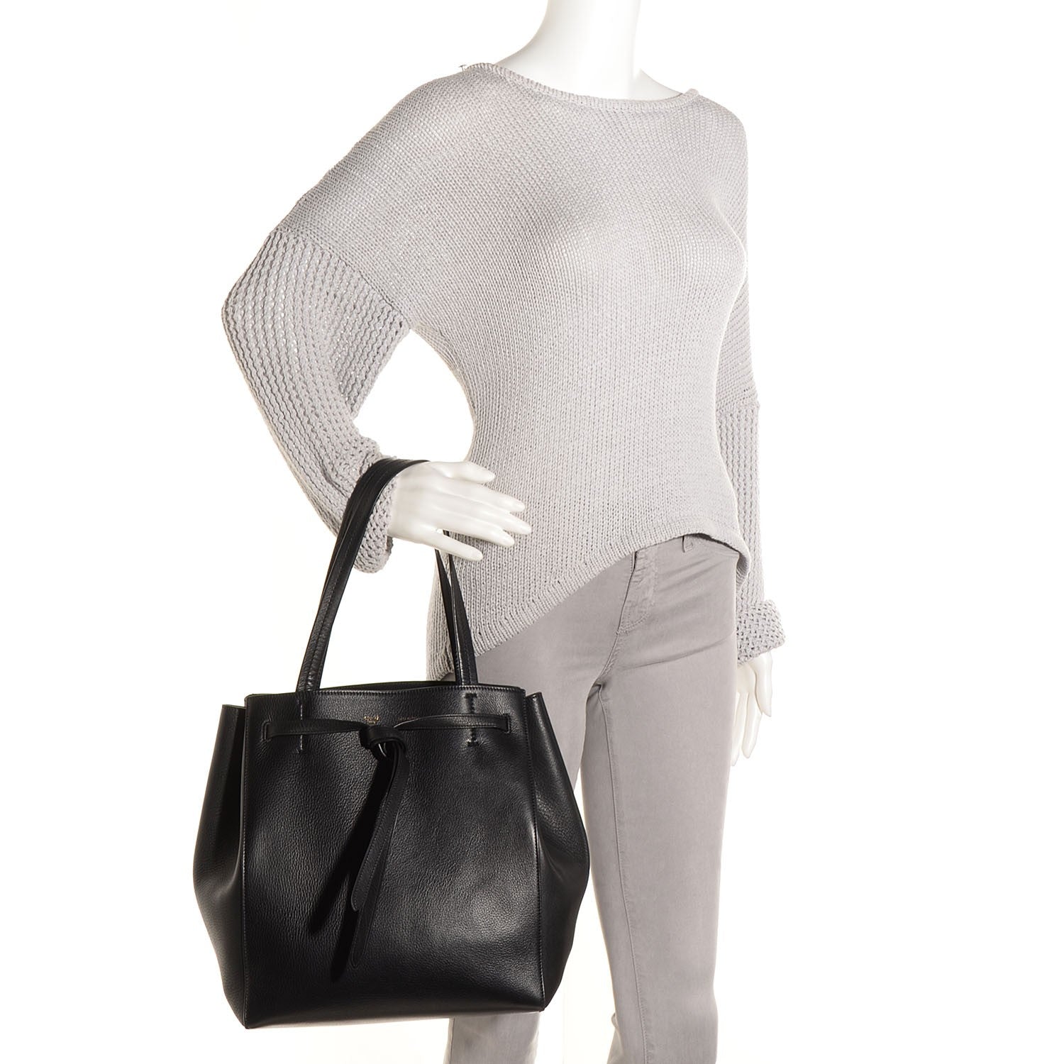 Celine Soft Grained Calfskin Small Cabas Phantom Black 2 of 8