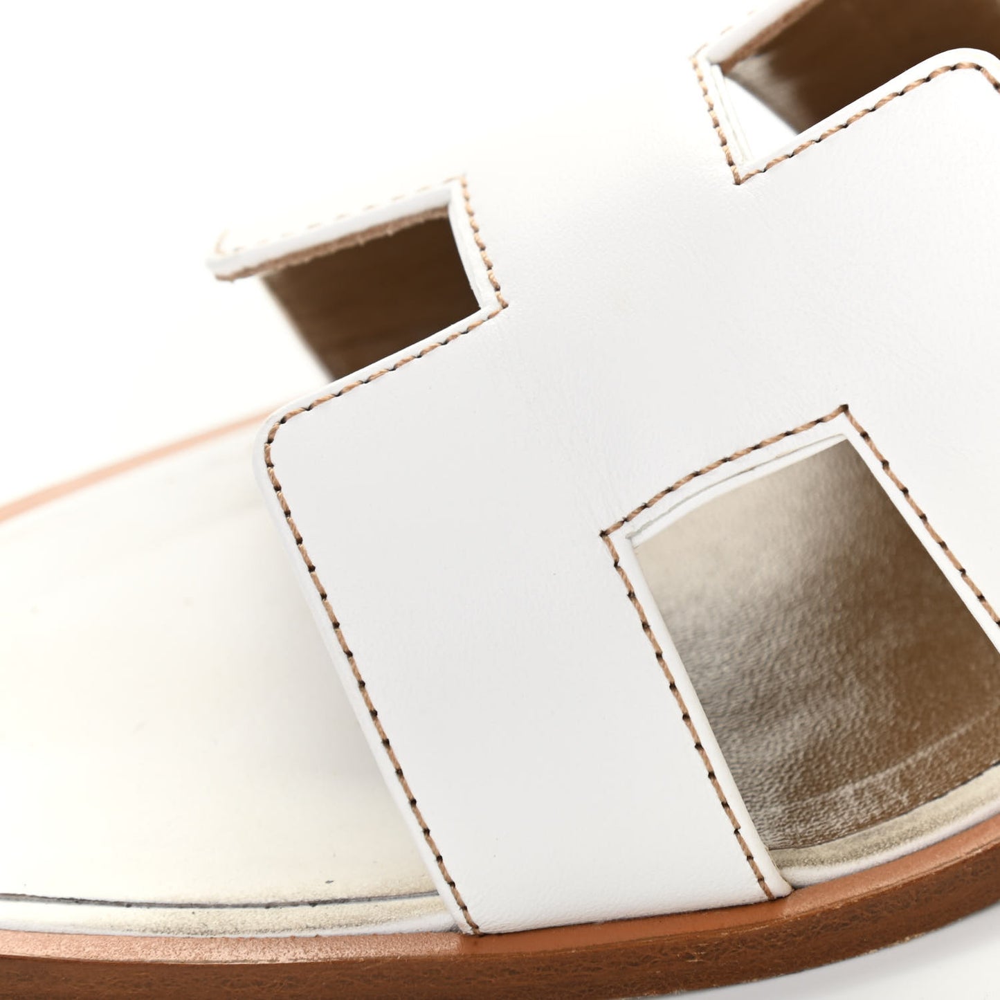 Box Calfskin Oran Sandals 39.5 White