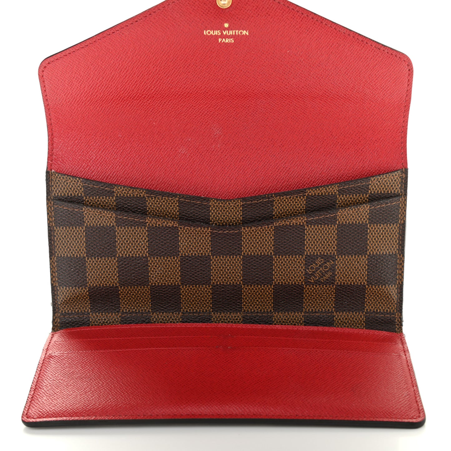 Damier Ebene Josephine Wallet Red