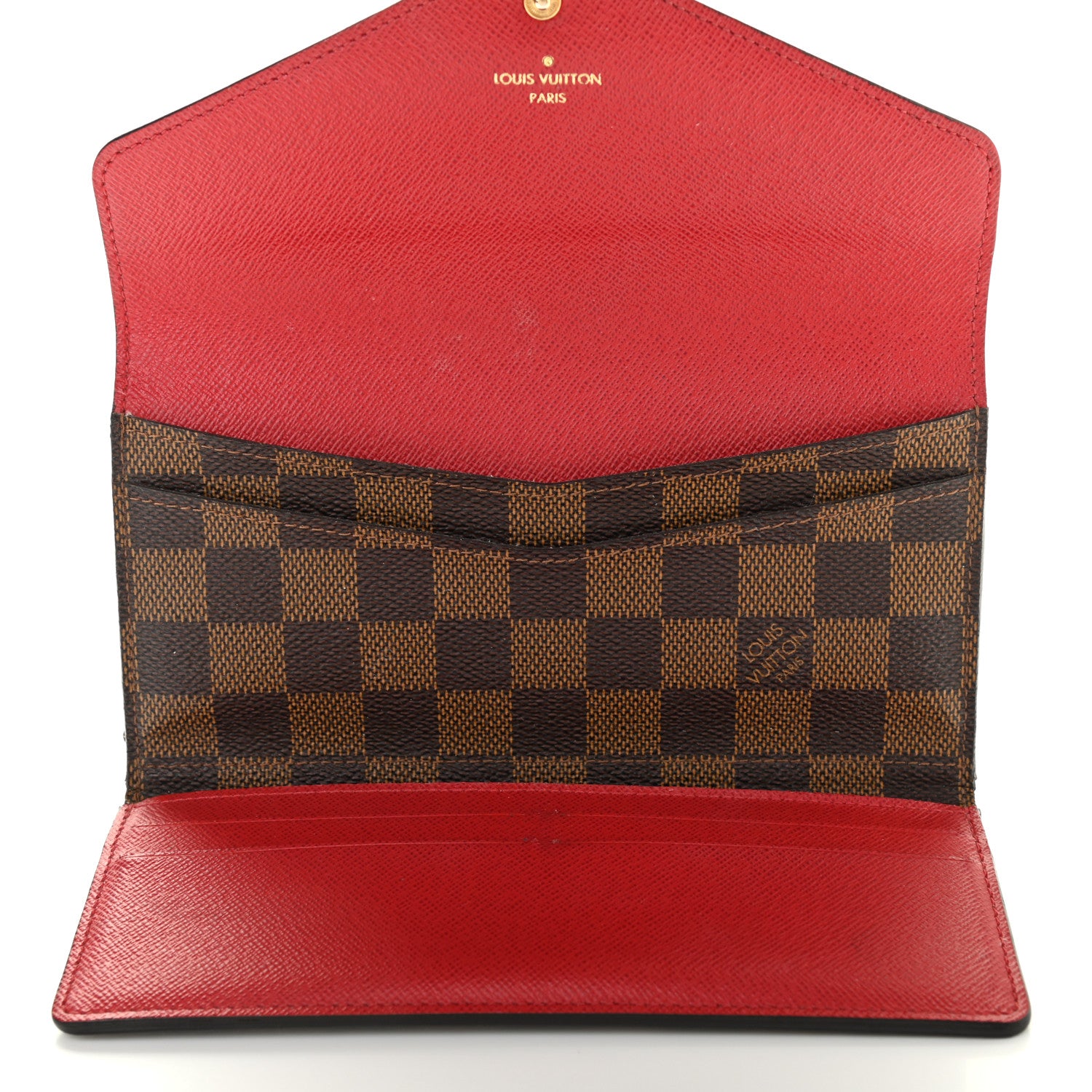 Louis Vuitton Damier Ebene Josephine Wallet Red 5 of 14