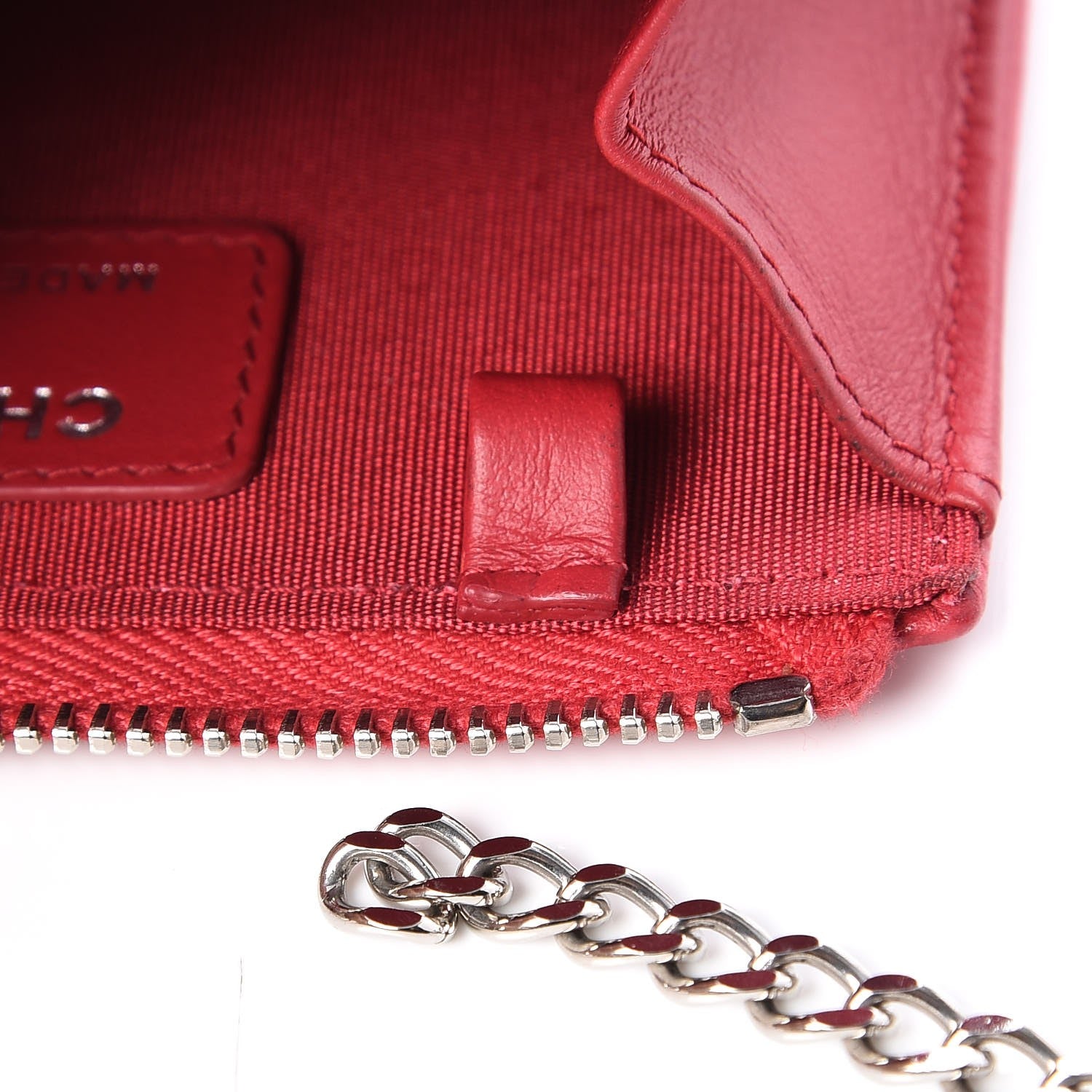 Chanel Caviar Quilted Diamond CC Key Holder Case Dark Pink 10 of 10