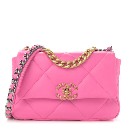 Chanel Lambskin Quilted Medium Chanel 19 Flap Pink 1 of 10