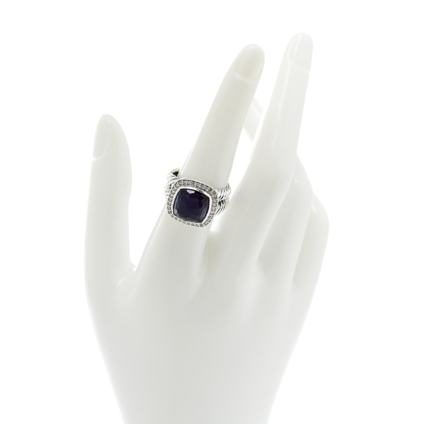Sterling Silver Diamond Black Orchid 11mm Albion Ring 55 7.25