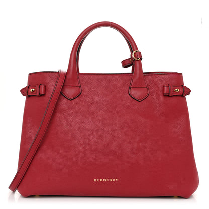 Burberry Derby Calfskin House Check Medium Banner Tote Russet Red 1 of 13