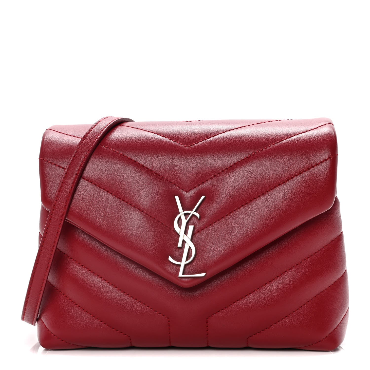 Saint Laurent Calfskin Y Quilted Monogram Toy Loulou Crossbody Bag New Lipstick 1 of 11