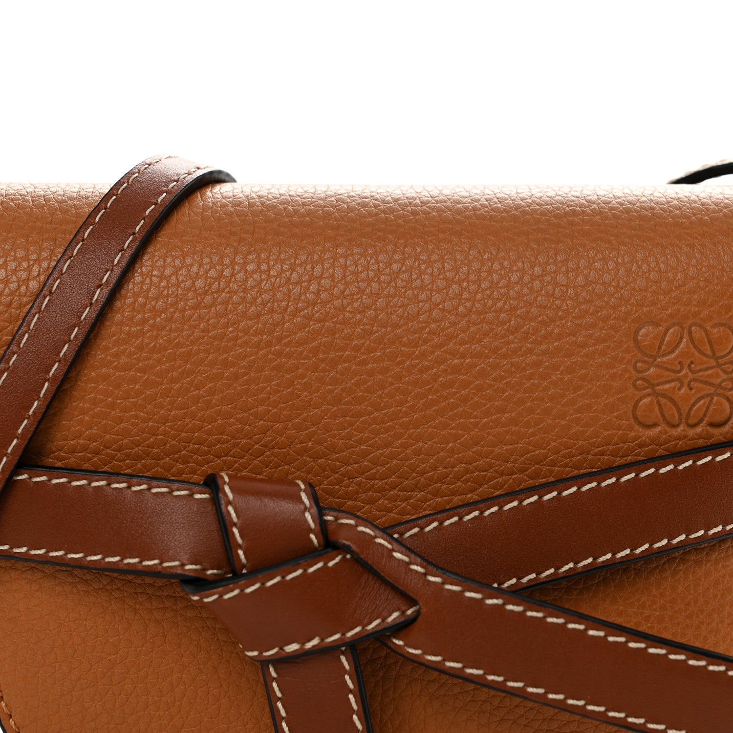 Loewe Grained Calfskin Mini Gate Crossbody Bag Caramel Pecan 8 of 11